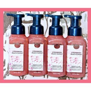 Bath & Body Works Strawberry Peach Sunset Gentle Clean Foaming Hand Soap x4